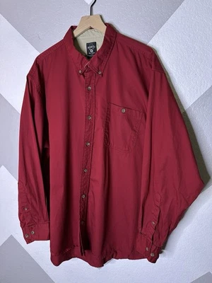 Camisa pesada de algodón con botones de manga larga roja pelirroja para hombre talla 2XL Foto 1 de 4