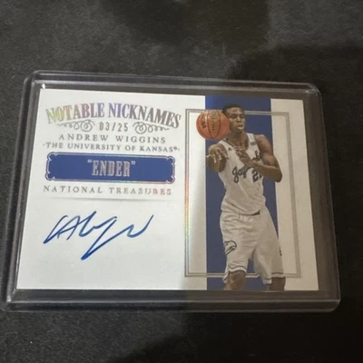 Эндрю Уиггинс РЕДКИЙ NO3/25 National Treasures RC автографы колледжа Канзас   - Изображение 1 из 2