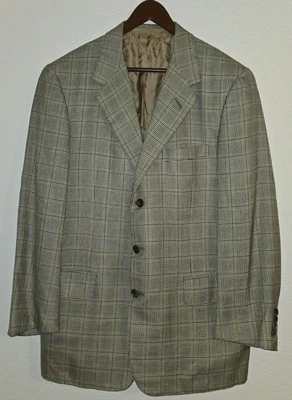 Abrigo deportivo Oxxford Clothes para hombre - 41R - Manhattan - seda/lana - Glen Plaid Foto 1 de 4