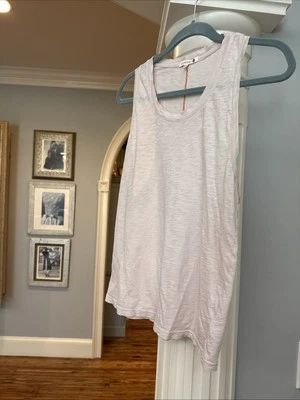 Sundry Size 1 (small) Light Pink With Orange Accent Line Down Back Tank Top - Image 1 of 4
