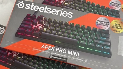 NEW steelSeries Apex Pro Mini 60% V2 Wired Mechanical Gaming Keyboard – Black - Image 1 of 4