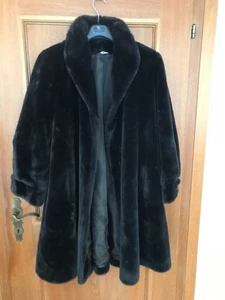 Edler FASHION D Damen Pelz Mantel Swinger Webpelz Gr. 46 anthrazit TOP Zustand - Bild 1 von 14