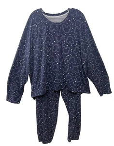 Disney Mickey Mouse Pyjama Lounge Set Damen 2X Pullover Oberteil Hose Jogginghose Sterne - Bild 1 von 17
