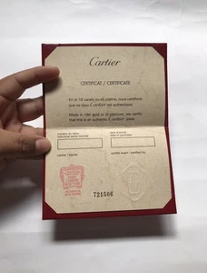 Cartier Certificate NEW (Blank Fill in Your Codes and Date).  Semi-Old - Afbeelding 1 van 7