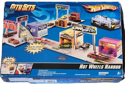 Hot Wheels Harbor City Sets w/ Box 2007 Mattel Complete - Street Bridge Building - Image 1 of 4
