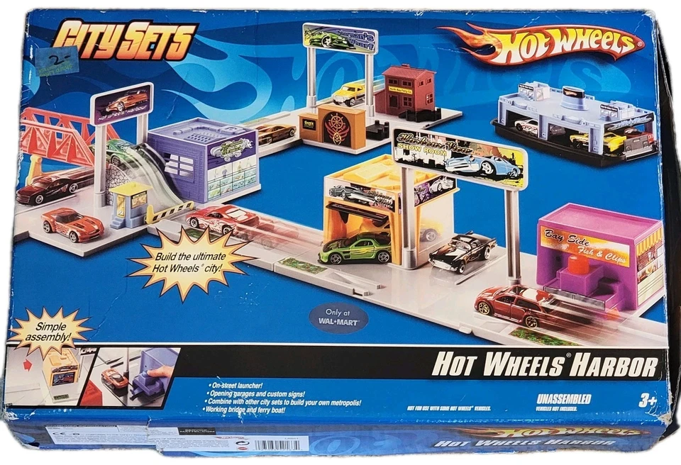 Hot Wheels Harbor City Sets w/ Box 2007 Mattel Complete - Street Bridge Building - Image 1 of 4