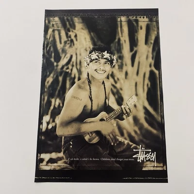 Vintage Stussy Poster 1990s Rare Print Ad Stussy Surfwear Skate Streetwear - image 1 of 4