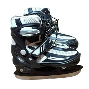 Lake Placid Summit Jungen verstellbare Eishockey Schlittschuhe Größe 10J-13J schwarz grau - Bild 1 von 9