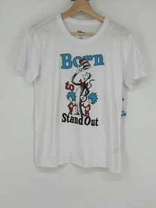 T-shirt Dr. Suess bambino bianca grafica manica corta ragazzo taglia media 10/12 nuova con etichetta - Foto 1 di 5