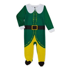 Elf Baby Toddler Boys Girls Fleece 1PC Full-Zip Footed Sleepwear Sleeper: 12M-5T - Picture 1 of 4