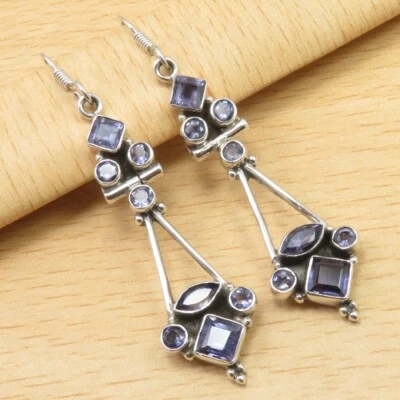 Descuento Joyería IOLITE 2.2" 925 Plata Esterlina Sólida Mujer Joyería Tendencias Foto 1 de 2