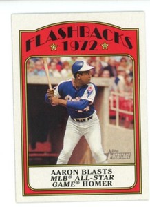 2021 TOPPS HERITAGE FLASHBACKS 1972 HANK AARON  BLASTS HOMER ATLANTA BRAVES