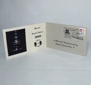 Estampillas de carreras de autos de estación postal especial de Detroit Grand Prix V 1986 USPS de Estados Unidos - Imagen 1 de 6