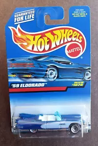 VTG 1999 Hot Wheels '59 EL DORADO CADDY Blue Mainline Series 1076 1:64 Silver LW - Picture 1 of 15
