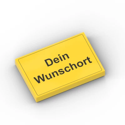 Individuelles Ortsschild auf einer 2x3 LEGO® Fliese – Wähle deinen Wunschort - Bild 1 von 4