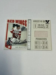 2004-05 ITG GAME USED MEMORABILIA ALEX DELVECCHIO WINGS AUTOGRAPH - Picture 1 of 2