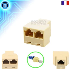 Coupleur Double RJ45 Prolongateur de câble Réseau Ethernet Raccord Rallonge LAN - Picture 1 of 1