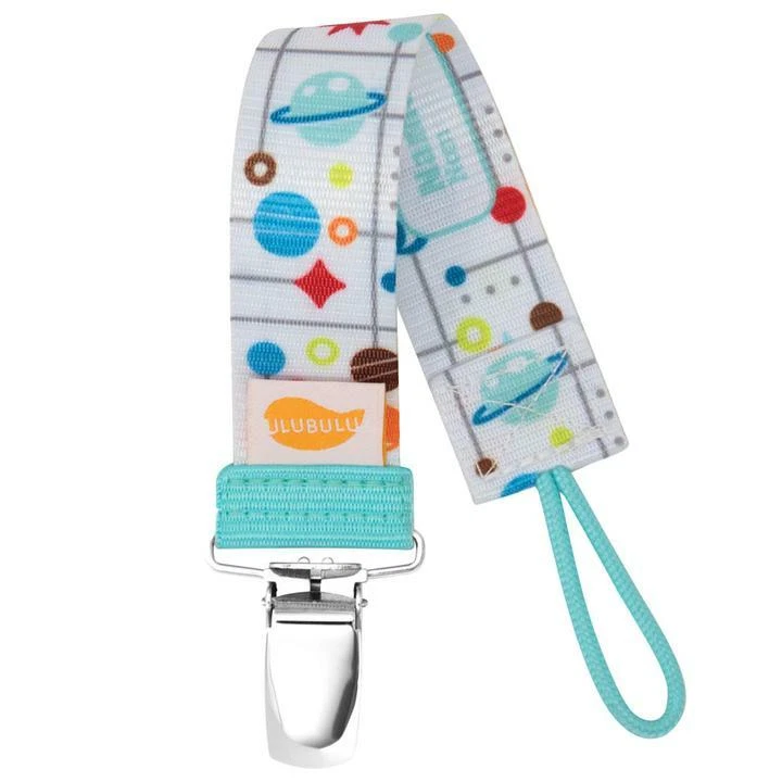 Solor System Pacifier Clip - Ulubulu Space Binky Clip works with all pacifiers - Image 1 of 1