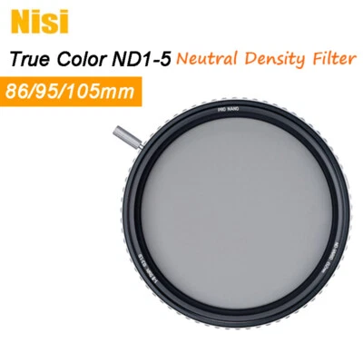 NiSi True Color ND-VARIO 1-5 Stops Neutral Density Filter 82mm 86mm 95mm 105mm - Image 1 of 4