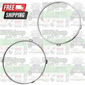 97-06 Jeep TJ Wrangler Cabezal de rejilla Bombilla Montaje Anillo de retención OEM Par - Imagen 1 de 19