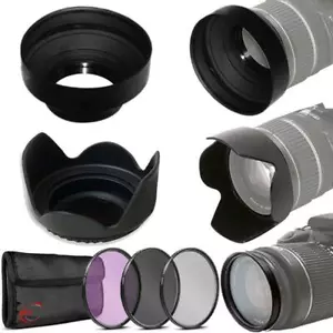 Jeu de filtres + capots pour objectifs Nikon AF-S 18-55mm, 35mm f/1.8G et 55-200mm VR - Photo 1 sur 4