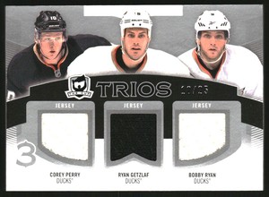 2012-13 The Cup Trios Jerseys #C3DUCKS Corey Perry Ryan Getzlaf Bobby Ryan/25