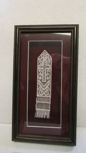 Abbey Lace of Bath Cross Matted & Framed England Victorian Lacework - Picture 1 of 9