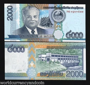 LAOS 2000 2,000 KIP 2011 Lot 100 Pcs 200,000 BUNDLE TEMPLE HYDROELECTRIC UNC Lao - Picture 1 of 1
