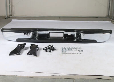 Complete Chrome Rear Bumper for 1999-2007 Chevy Silverado GMC Sierra 1500 2500 Foto 1 de 4