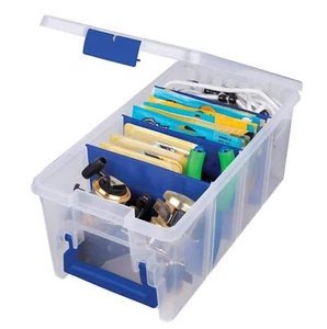 Fishing Tackle Box Super Half Satchel Plastic Bait Lure Storage Tray Clear Blue - Picture 1 of 6