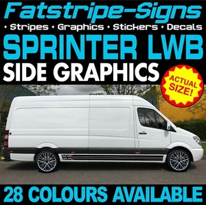 para adaptarse a MERCEDES SPRINTER LWB PEGATINAS GRÁFICAS RAYAS CÁMPER CARRERA FURGONETA AUTOCARAVANA - Imagen 1 de 2