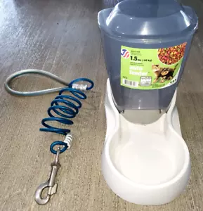 FUTTERSPENDER FÜR KLEINE HUNDE KATZE 1,5 LBS DRAHTLEINE SPULE BLAU SAUBER! HAUSTIERE - Bild 1 von 1