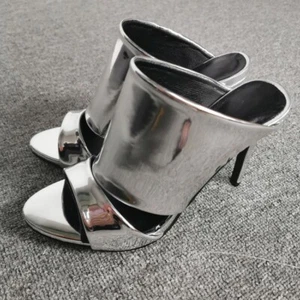 Fashion Women Slides Open Toe Heels Sandals Shoes Woman Slippers Plus Size 4-20 - Picture 1 of 6