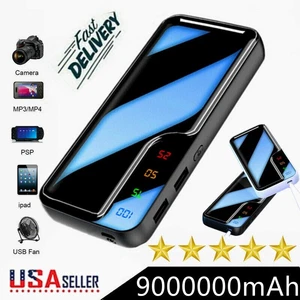 9000000mAh 2 USB Backup External Battery Power Bank Pack Charger for Cell Phone - Picture 1 of 15