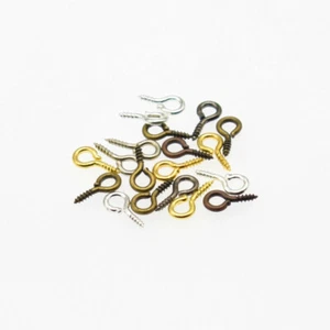 200PCS DIY Jewelry Findings Tiny Iron Eye Pins Hooks Eyelets Screw Threaded - Picture 1 of 18