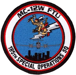 USAF 185th SPECIAL OPERATIONS SQ -MC-12W FORMAL TRAINING UNIT ORIGINAL SOS PATCH - Picture 1 of 2