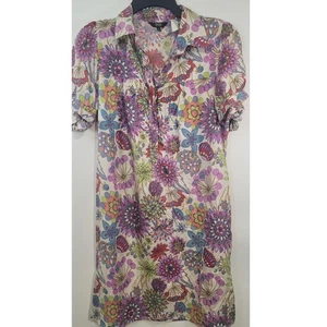 0039 Italy Dress Womens Small 42 Retro Whimsical Cottagecore 100% Silk Fairy - Picture 1 of 8