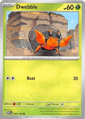 Dwebble 006/182 SV04 Paradox Rift Pokemon 007761 - Image 1 of 2