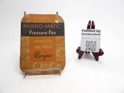 Vintage 1946 Mirro-Matic Pressure Pan Instructions Time Tables Recipes Cookbook - Image 1 of 3