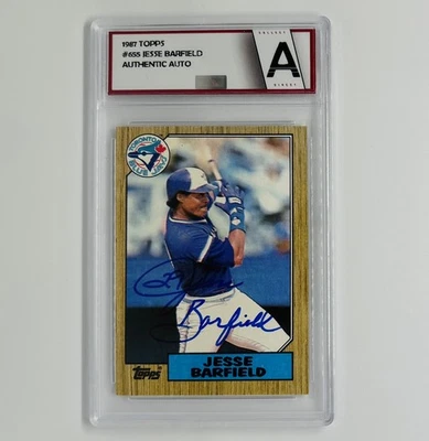 1987 Topps Jesse Barfield Auto #655 - Toronto Blue Jays  - Imagem 1 de 3