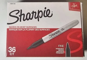 Sharpie Fine Point Permanent Markers Black 36 Count Box - Picture 1 of 6