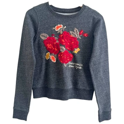 Sudadera Y2K Abercrombie & Fitch Floral Bordada Talla XS Academia Cottagecore Foto 1 de 4