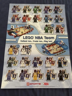 Super Rare Lego NBA Team Poster Basketball Figure 2003 Legoland Kobe Bryant Shaq - Image 1 of 4