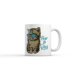 Taza Here To Rizz Divertida Gatito Sarcástico Gráfico Novedad Taza de Café - Imagen 1 de 7