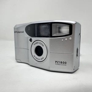 Polaroid PZ1800 Power Zoom 35mm Film Camera 28-50mm Lens Silver - Picture 1 of 8