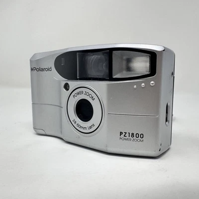 Polaroid PZ1800 Power Zoom 35mm Film Camera 28-50mm Lens Silver - Image 1 of 4