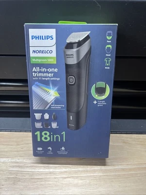 Philips Norelco Multigroom Series 5000 18 Piece, Beard Face, Hair, Body.  SEALED - Image 1 of 3