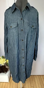 Tura woman cotton denim size 1X long sleeve dress - Picture 1 of 5