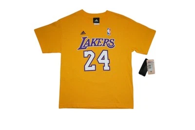 Kobe Bryant T Shirt Youth Large Yellow Adidas Lakers #24 Minor Flaws - Image 1 of 4