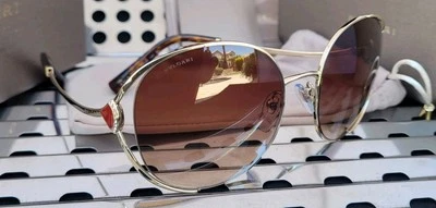 New Bvlgari Diva's Dream Sunglasses 0BV6181B 278/13 Pale Gold w/ Brown Gradient - Image 1 of 4